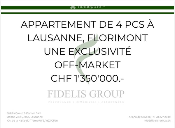 Appartement 4 pcs à Lausanne, Florimont 2
