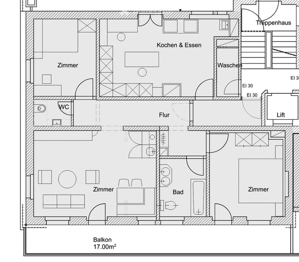 Sonnig mit Aussicht | Wohnküche | 3 separate Zimmer | Balkon+Terrasse | Sauna  /auch WG geeignet 11