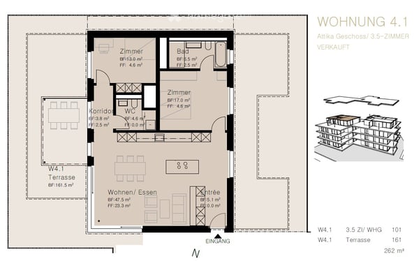 Moderne 3.5-Zimmer-Attikawohnung im Neubau in Lachen SZ 2