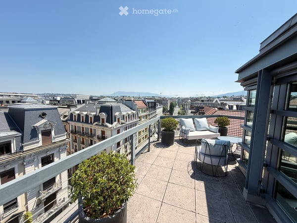Bureau d'exception à Genève — immense terrasse, vue Jet d'Eau, clé en main, mobilier disponible 29
