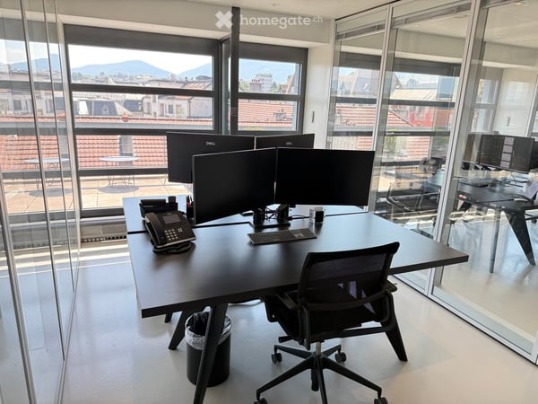 Bureau d'exception à Genève — immense terrasse, vue Jet d'Eau, clé en main, mobilier disponible 8