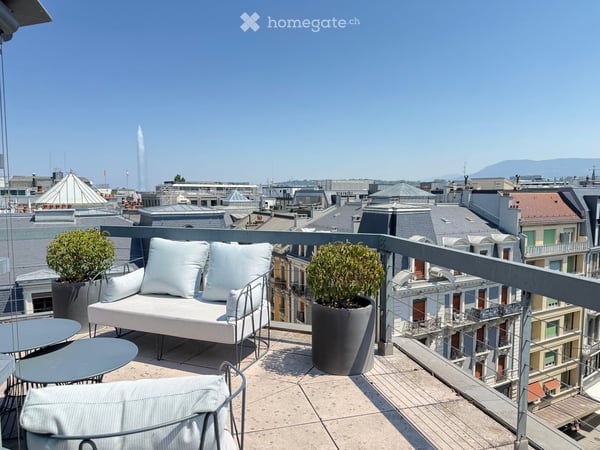 Bureau d'exception à Genève — immense terrasse, vue Jet d'Eau, clé en main, mobilier disponible 31
