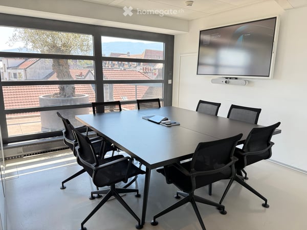 Bureau d'exception à Genève — immense terrasse, vue Jet d'Eau, clé en main, mobilier disponible 2