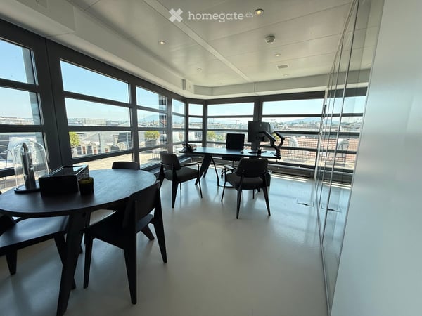 Bureau d'exception à Genève — immense terrasse, vue Jet d'Eau, clé en main, mobilier disponible 14