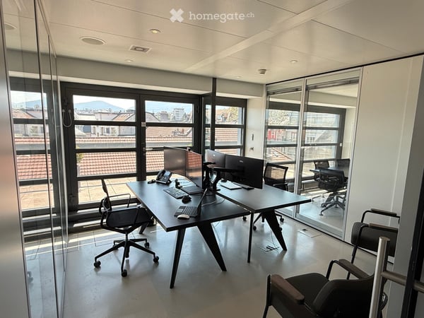 Bureau d'exception à Genève — immense terrasse, vue Jet d'Eau, clé en main, mobilier disponible 10
