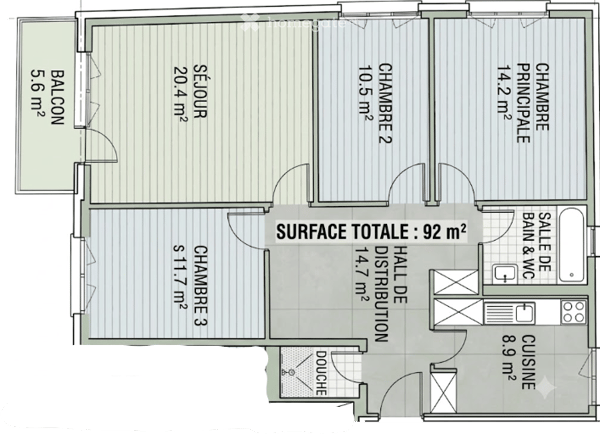 Appartement de 4,5 pièces – 92 m² avec balcon et 2 salles de bains à Cortaillod 6