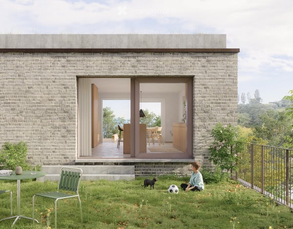 Maison mitoyenne neuve de 5.5 pièces à Paudex – Vue, balcon et jardin 4