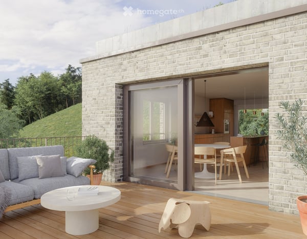 Maison mitoyenne neuve de 5.5 pièces à Paudex – Vue, balcon et jardin 3