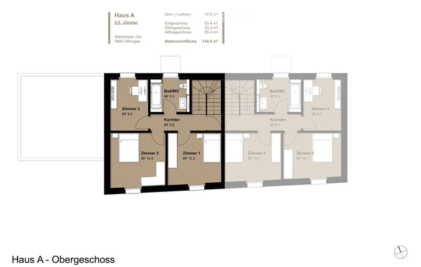 Modernes 5.5-Zimmer-Doppelhaus mit Attika-Terrasse und Garten – Neubau in Oftringen 8