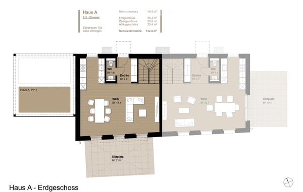 Modernes 5.5-Zimmer-Doppelhaus mit Attika-Terrasse und Garten – Neubau in Oftringen 7