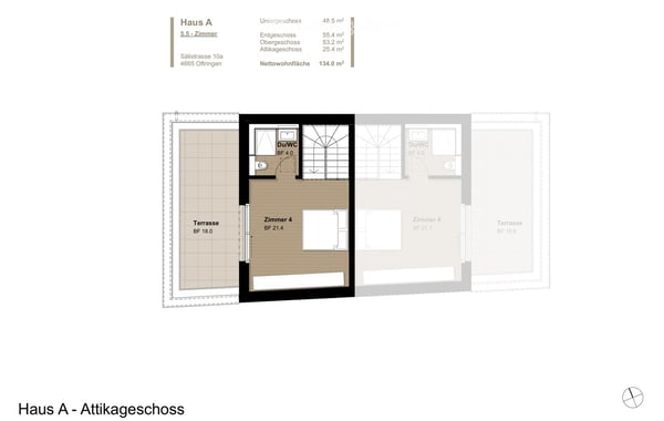 Modernes 5.5-Zimmer-Doppelhaus mit Attika-Terrasse und Garten – Neubau in Oftringen 9