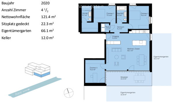 Hochwertige 4.5-Zimmer-Gartenwohnung direkt an der Aare 11