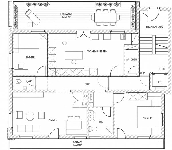 4.5-Zi.-Wohnung - Strom & WLAN inkl. | Panorama, Balkon, Terrasse | Sauna | Möblierung mgl. 19