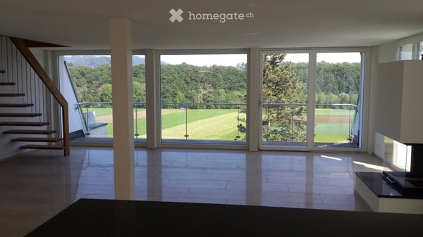 Helle Duplex-Wohnung mit Aussicht auf Feld und Alpen – nahe der Aare