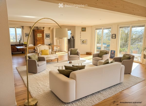 Duplex 5,5 pièces, 231 m² — séjour de 90 m², suite, garage 6 véhicules
