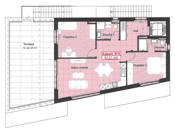 APPARTEMENT NEUF 3.5 pièces, en attique de 91 m2 à ARDON 16