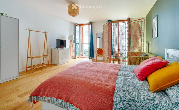 Studio meublé avec balcon et vue agréable – Rue de Vermont, Genève 3