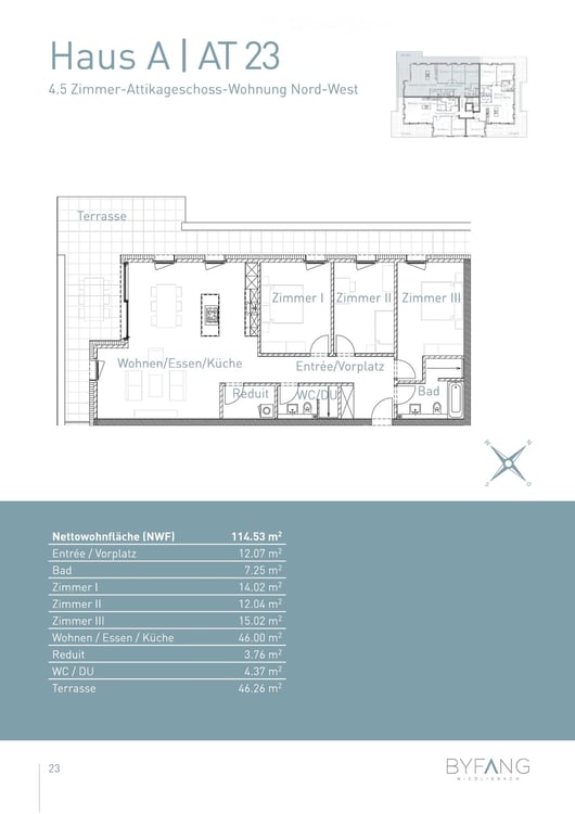 Lichtdurchflutete 4.5-Zimmer-Attikawohnung mit grosser 46.2m² Terrasse – in Wiedlisbach 15