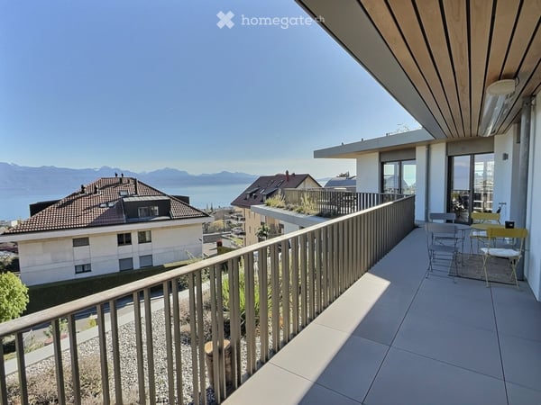 Exceptionel 3.5 pièeces en attique, matériaux haut de gamme — vue lac Léman et Alpes, Pully 2