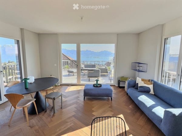 Exceptionel 3.5 pièeces en attique, matériaux haut de gamme — vue lac Léman et Alpes, Pully 6
