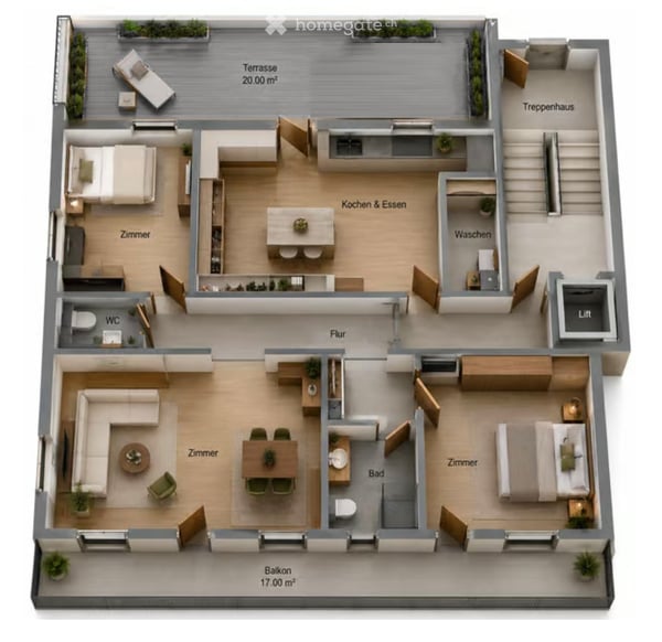 4.5-Zi.-Wohnung | Panorama, Balkon, Terrasse | Sauna | Strom & WLAN inkl. | Möblierung mgl.