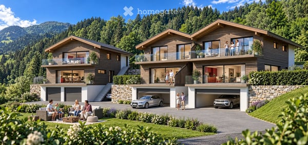 RARE – 1’682 m² AVEC PERMIS EN FORCE – PROJET DE 3 MAISONS – CHF 199’000.– pour l'ensemble 1