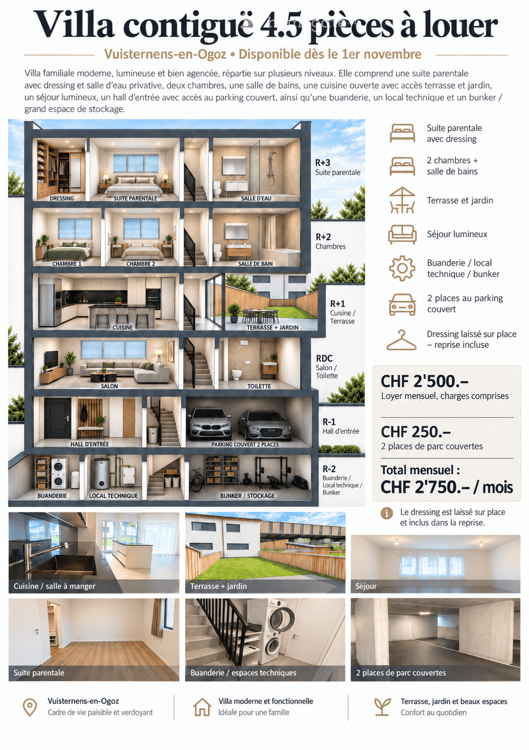 Villa moderne 4.5 pièces – 200 m² – jardin – 2 places couvertes – Vuisternens-en-Ogoz 24