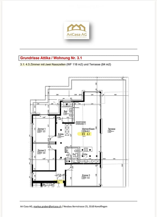 Zwei hochwertige 4.5-Zimmer-Neubau-Attikawohnungen mit grossen Terrassen in Konolfingen 12