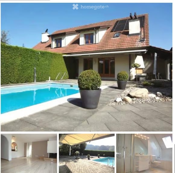 Doppeleinfamilienhaus in Grünenmatt mit Pool