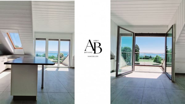 En exclusivité, Duplex vue lac et Mont-Blanc, centre Village à Arzier 4
