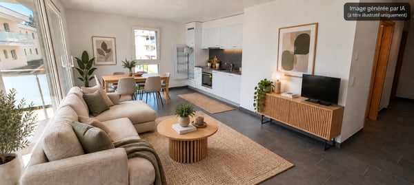 À louer de suite - Bel appartement de 2,5 pièces avec grand balcon 1