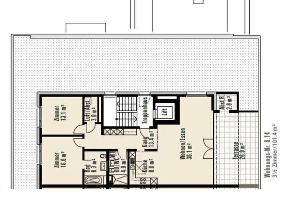 BEFRISTET: 17.11.2025 bis 28.02.2026: Moderne 1.5-Zimmer-Wohnung mit Balkon und Aussicht in Emmen 12