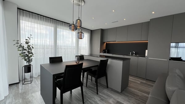 Erstbezug: Möbliertes modernes 1.5-Zimmer-Apartment mit Balkon in Zürich 2