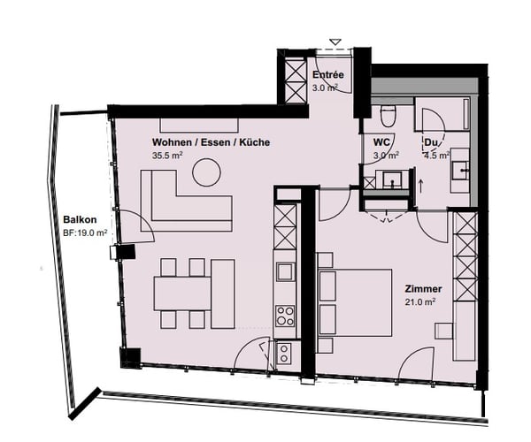 Erstbezug: Möbliertes modernes 1.5-Zimmer-Apartment mit Balkon in Zürich 13