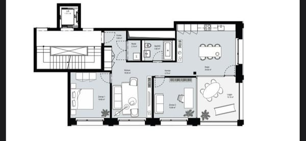 BEFRISTET: 01.10.2026 - 14.12.2026 / Stilvolle 3.5-Zimmer-Wohnung mit Loggia und Bergsicht in Cham 16
