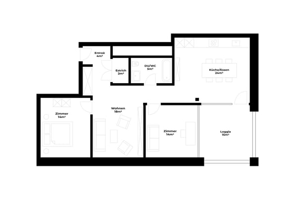 BEFRISTET: 01.10.2026 - 14.12.2026 / Stilvolle 3.5-Zimmer-Wohnung mit Loggia und Bergsicht in Cham 15