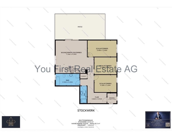Moderne 4.5-Zimmer-Erdgeschosswohnung mit Sitzplatz und hochwertigem 9