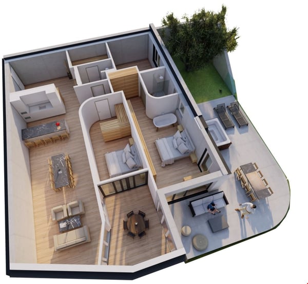 Luxuriose Terrassewohnung mit Panoramablick und Fitnessraum! 1