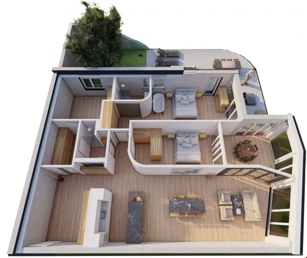 Luxuriose Terrassewohnung mit Panoramablick und Fitnessraum! 3