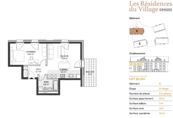 2.5 pièces neuf avec balcon à Denges 2