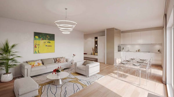 2,5 pièces neuf en angle avec 2 balcons 2