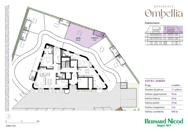 Appartement neuf de 3.5 pièces au dernier étage avec balcon et jardin privatif 2