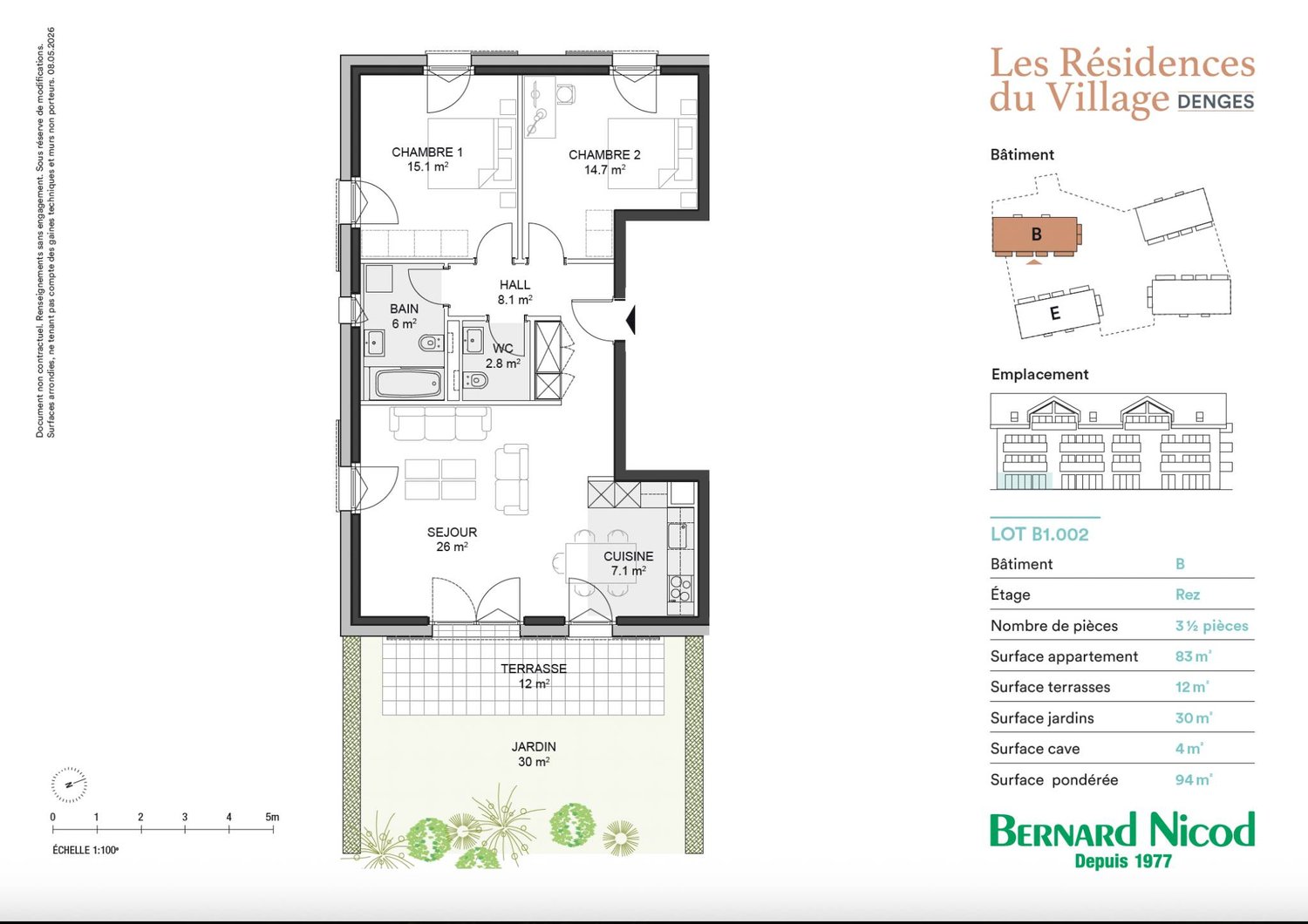 Immobilie in Denges - Denges - Appartement 3,5 pièces de 94 m² avec un jardin de 30 m² - Bild 7