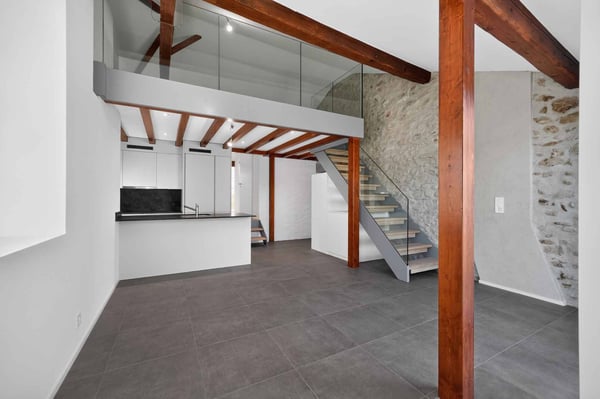 Magnifique duplex avec mezzanine et poutres apparentes 1