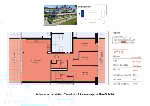 Nouvelle promotion: appartement de 1.5 pièces avec balcons couverts 11