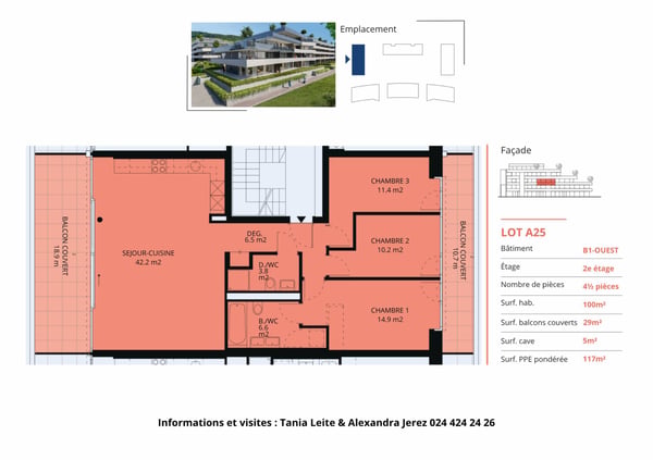 Appartement neuf de 4.5 pièces avec balcons couverts 12