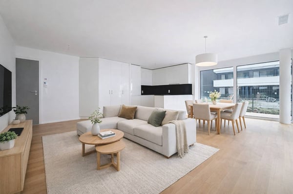 Appartement neuf de 2.5 pièces avec terrasse et jardin