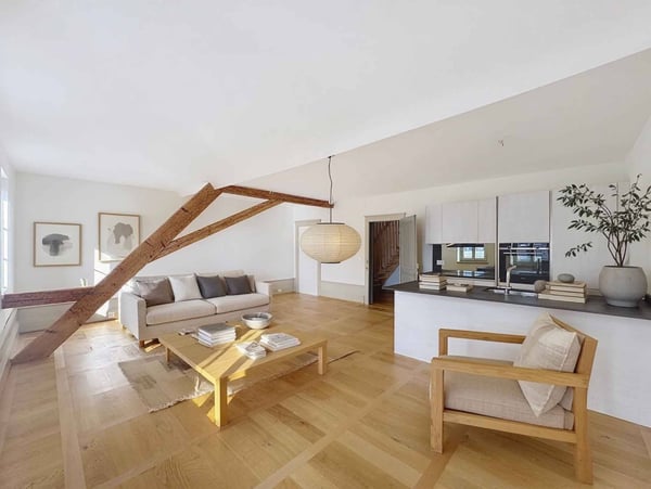 Dernier étage - Spacieux 1.5 pces 99 m2 + combles dans un immeuble ancien rénové 2