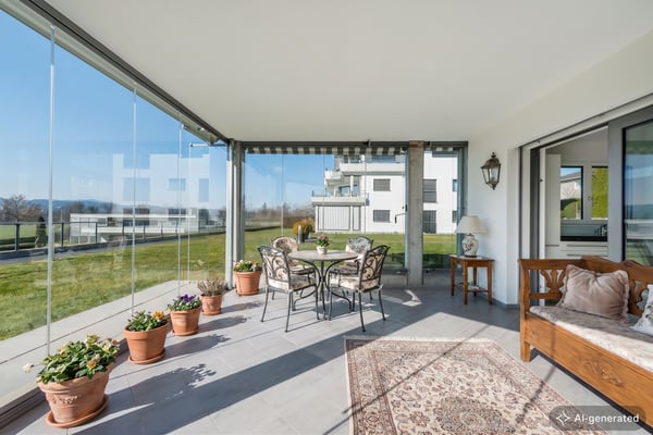 Terrassenwohnung mit Wintergarten und 100 m2 Aussenfläche - Wohnen wie 1