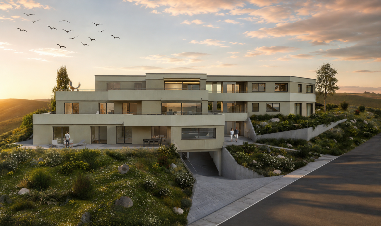Grosszügige Terrassen-Wohnung mit Bergsicht und privatem Gartenanteil